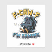 F-CAW-F Ik ben Gaming Grappige Raven Crow Meme Sticker (Vel)