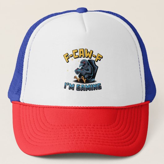 F-CAW-F Ik ben Gaming Grappige Raven Crow Meme Trucker Pet (Voorkant)