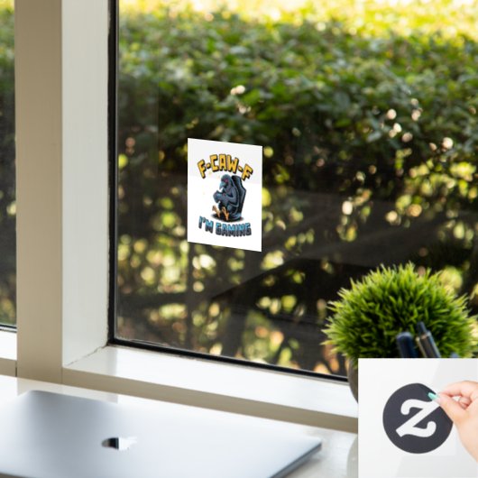 F-Caw-F Ik game Grappige Raven Crow Meme Raamsticker (Kantoor)