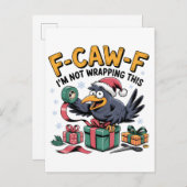 F-Caw-F Ik Wikkel Dit Niet In Grappige Kerstmis Uitnodiging Briefkaart (Voorkant / Achterkant)