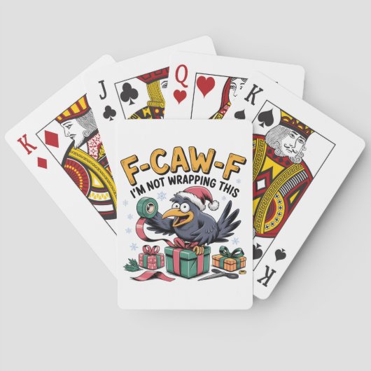 F-Caw-F Ik Wikkel Dit Niet Kerstmis Grappig Pokerkaarten (Achterkant)