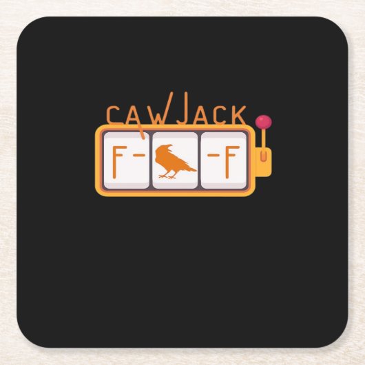 F-Caw-F Jackpot Retro Grafisch Kartonnen Onderzetters (Voorkant)