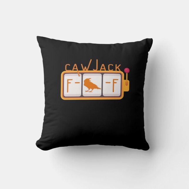 F-Caw-F Jackpot Retro Grafisch Kussen (Voorkant)