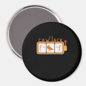F-Caw-F Jackpot Retro Grafisch Magneet (Voorkant / Achterkant)