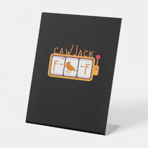 F-Caw-F Jackpot Retro Grafisch Reclamebord Met Voetstuk