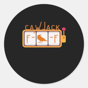 F-Caw-F Jackpot Retro Grafisch Ronde Sticker