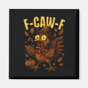 F-caw-f Kalkoen Kip Pilgrim Hoed Grappige Dankzegg Magneet