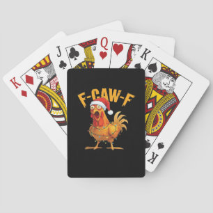 F-Caw-F Kerst Kip Essentieel Pokerkaarten