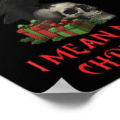 F-caw-f Kerst Kraai Grappige Goth Kerst Schedel  Poster (Hoek)