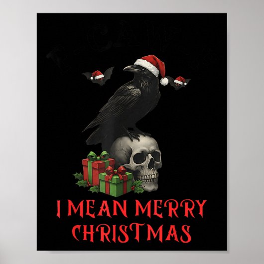 F-caw-f Kerst Kraai Grappige Goth Kerst Schedel  Poster (Voorkant)