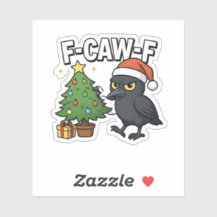 F-caw-f kerst Raaf Kraai Kerstboom Meme Sticker