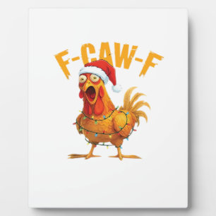 F-Caw-F Kerstmis Grappige Kip Kerstmis Essentieel Fotoplaat