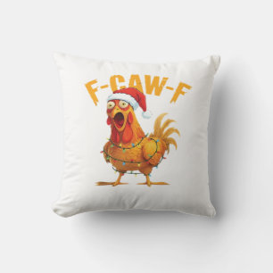 F-Caw-F Kerstmis Grappige Kip Kerstmis Essentieel Kussen