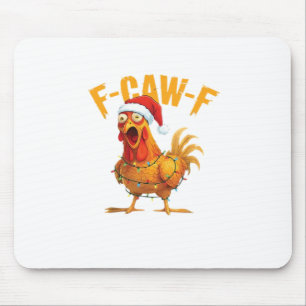 F-Caw-F Kerstmis Grappige Kip Kerstmis Essentieel Muismat