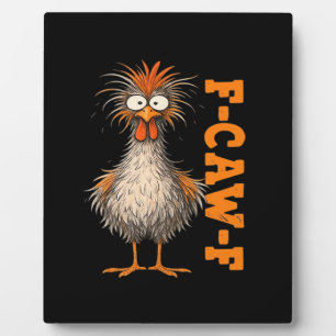 F-Caw-F-Kip Eagerlys Kleurrijke Grappige Haan Me Fotoplaat