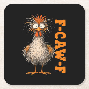 F-Caw-F-Kip Eagerlys Kleurrijke Grappige Haan Me Kartonnen Onderzetters