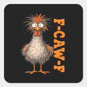 F-Caw-F-Kip Eagerlys Kleurrijke Grappige Haan Me Vierkante Sticker