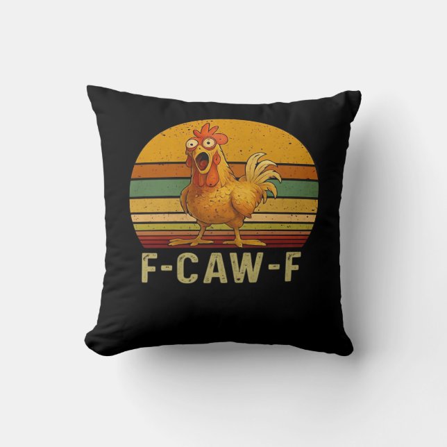 F-Caw-F Kip Essential Retro Klassieker Kussen (Voorkant)