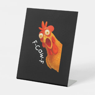 F-Caw-F Kip Essentiëel Klassiek Retro Reclamebord Met Voetstuk