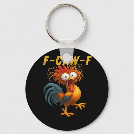 F-Caw-F Kip Essentiële Grappige Ontwerp Sleutelhanger (Voorkant)