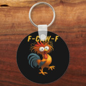F-Caw-F Kip Essentiële Grappige Ontwerp Sleutelhanger (Voorkant)