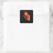 F-Caw-F Kip Essentiële Klassieke Retro Vierkante Sticker (Tas)