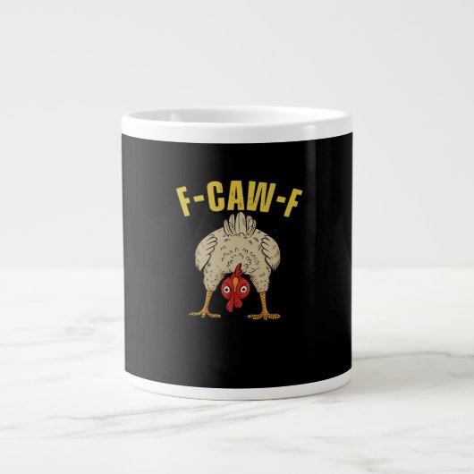 F-Caw-F-Kip Essentiële Kunst Grafisch Grote Koffiekop (Voorkant)