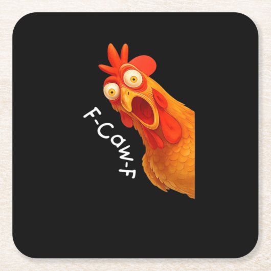 F-Caw-F Kip Essentiële Minimaal Schone Kartonnen Onderzetters (Voorkant)