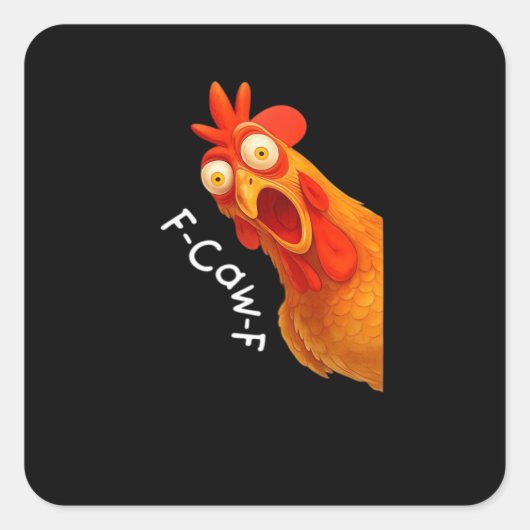 F-Caw-F Kip Essentiële Minimaal Schone Vierkante Sticker (Voorkant)