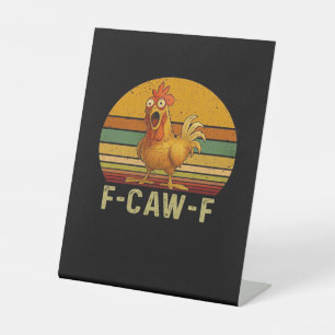 F-Caw-F Kip Essentiële Retro Klassieker Reclamebord Met Voetstuk