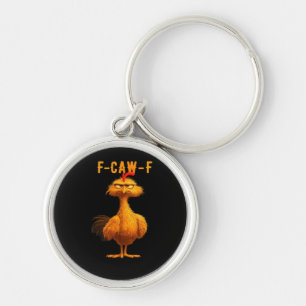 F-Caw-F Kip Essentiële Trendy Kunst Sleutelhanger