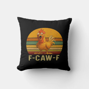 F-Caw-F Kip Essentiële Vintage Grafische Kussen
