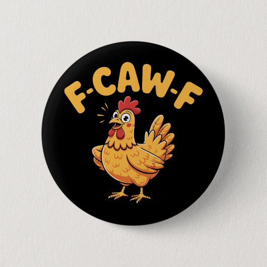 F-caw-f Kip Fcawf Kip Ronde Button 5,7 Cm (Voorkant)