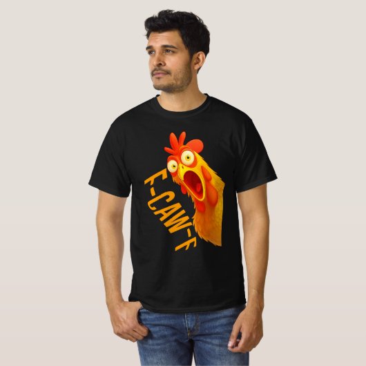 F-CAW-F-kip | Funny Bird Pun T-shirt | Kraai & Roo (Voorkant volledig)