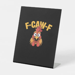 F-Caw-F Kip Grappige Kip Creatieve Grafische Reclamebord Met Voetstuk