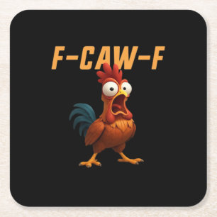 F-Caw-F Kip Grappige Kip F-Caw-F Tandwiel Retro G Kartonnen Onderzetters