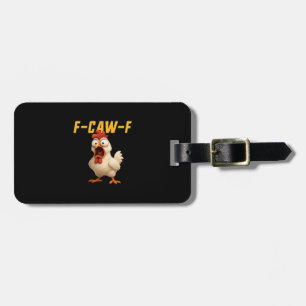 F-Caw-F Kip Grappige Kip F-Caw-F Tandwiel Vintage Bagagelabel