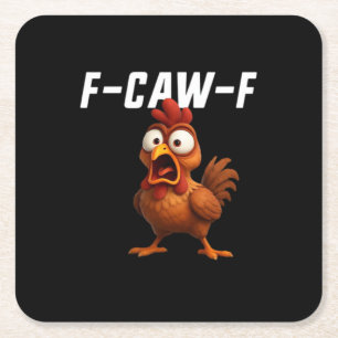 F-Caw-F Kip Grappige Kip F-Caw-F Uitrusting Cool N Kartonnen Onderzetters