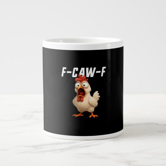 F-Caw-F Kip Grappige Kip F-Caw-F Uitrusting Creati Grote Koffiekop (Voorkant)