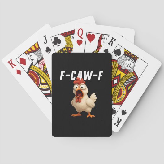 F-Caw-F Kip Grappige Kip F-Caw-F Uitrusting Creati Pokerkaarten (Achterkant)