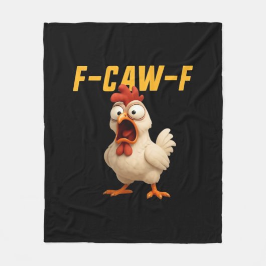 F-Caw-F Kip Grappige Kip F-Caw-F Uitrusting Retro Fleece Deken (Voorkant)
