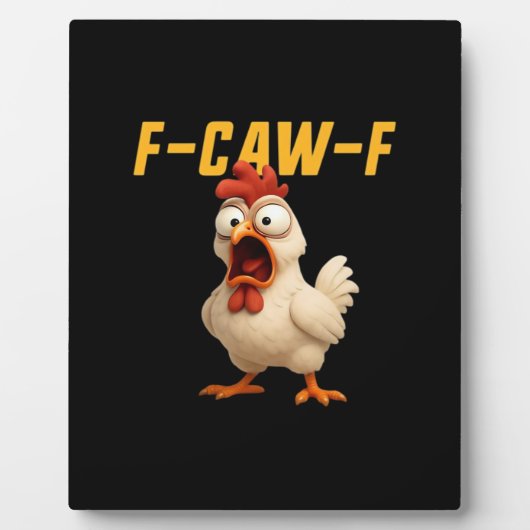 F-Caw-F Kip Grappige Kip F-Caw-F Uitrusting Retro Fotoplaat (Voorkant)
