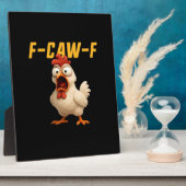 F-Caw-F Kip Grappige Kip F-Caw-F Uitrusting Retro Fotoplaat (Zijkant)