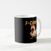 F-Caw-F Kip Grappige Kip F-Caw-F Uitrusting Retro Koffiemok (Voorkant rechts)