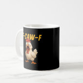F-Caw-F Kip Grappige Kip F-Caw-F Uitrusting Retro Koffiemok (Voorkant links)