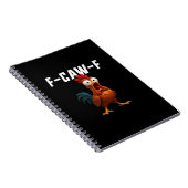 F-Caw-F Kip Grappige Kip F-Caw-F Uitrusting Retro Notitieboek (Rechterzijde)