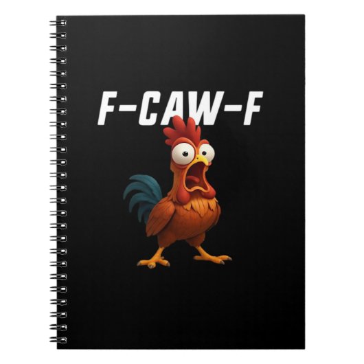 F-Caw-F Kip Grappige Kip F-Caw-F Uitrusting Retro Notitieboek (Voorkant)