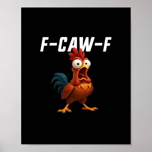 F-Caw-F Kip Grappige Kip F-Caw-F Uitrusting Retro Poster (Voorkant)