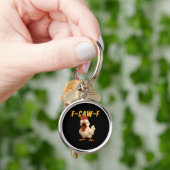 F-Caw-F Kip Grappige Kip F-Caw-F Uitrusting Retro Sleutelhanger (Hand)