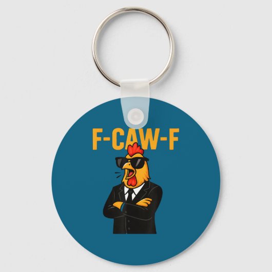 F-caw-f - kip haan meme sleutelhanger (Voorkant)